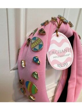 Enchanté Pink Jeweled Kids Headband Easter